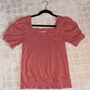 Madewell Short Sleeve Puff Blouse - Coral